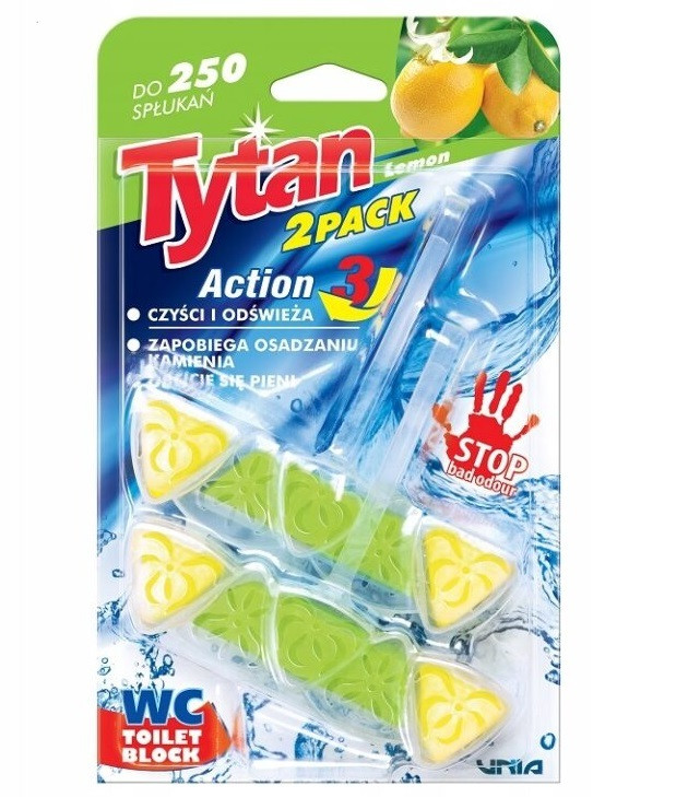 Чотирьохфазний туалетний ароматизатор Tytan Lemon 4в1 2*40 г
