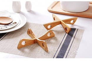 Підставка під гаряче з натурального дерева, двостороння