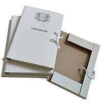 Папка архівна 215х310 мм, з титульною сторінкою "Для Паперів Герб" на зав'язках висота корінець 0,7-2,6 см 50 шт