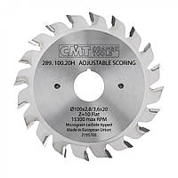 Пильний диск підрізний CMT двокорпусний 100x20x10+10z (289.100.20H)