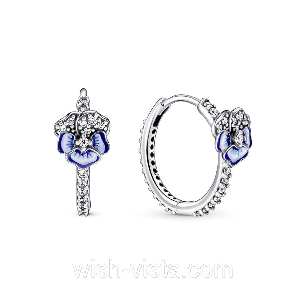 Срібні сережки No Brand Блакитна фіалка 290775C0 (1713103015), фото 1