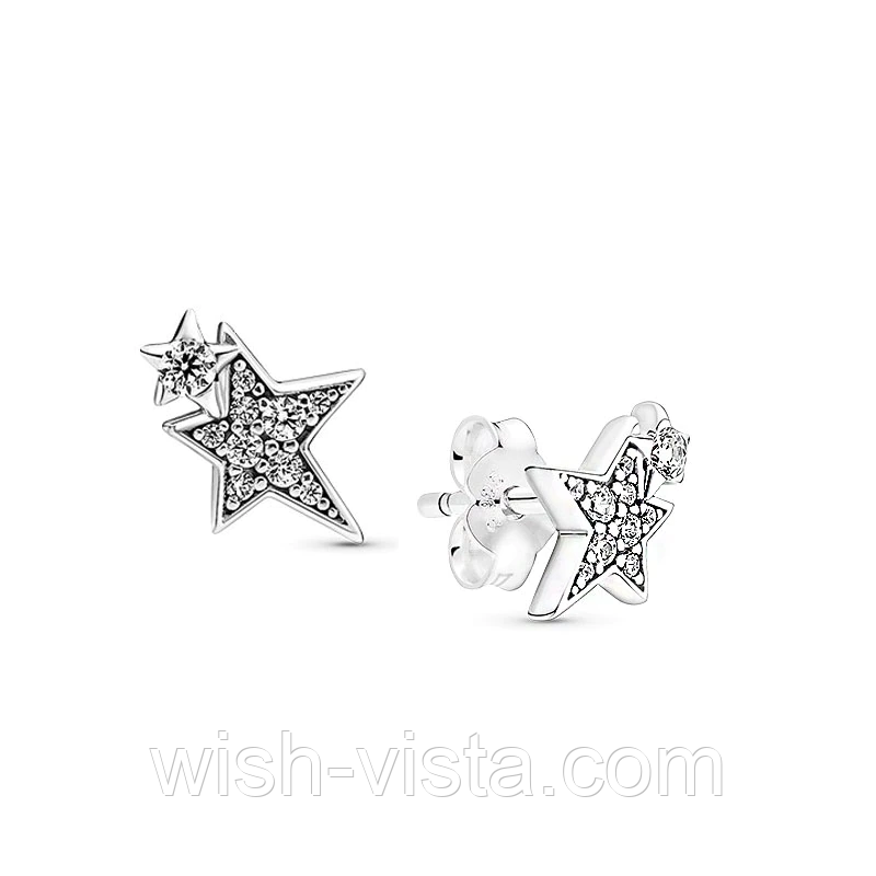 Срібні сережки No Brand Асиметричні зірки 1713115576, фото 1