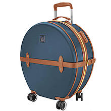 Валіза Semi Line 20" (S) Синя/Коричнева (T5672-2) для ручної поклажі ABS-пластик 4 колеса кодовий замок 27 л