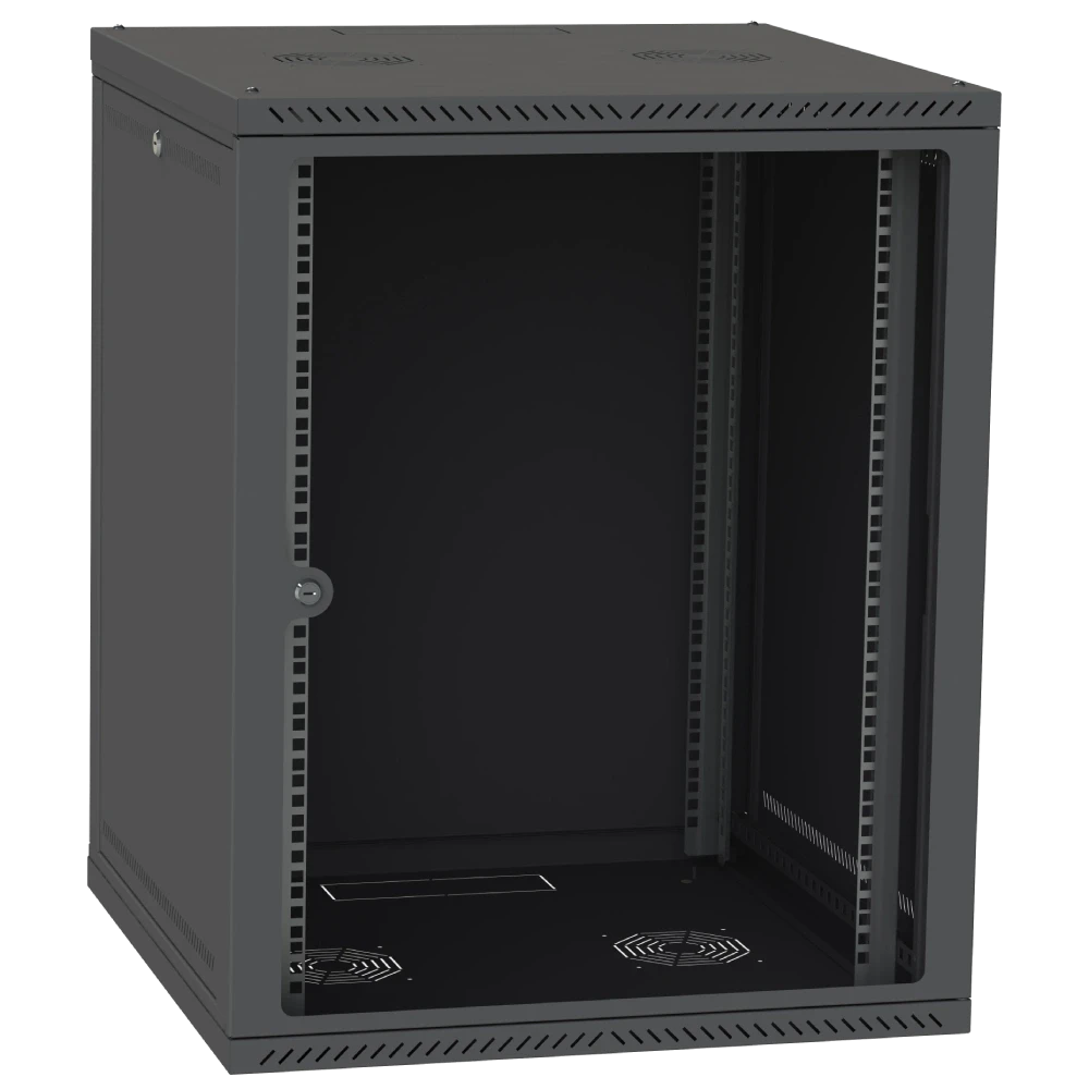 IPCOM СН-18U 600х600 Шафа телекомунікаційні двері скло (чорний)