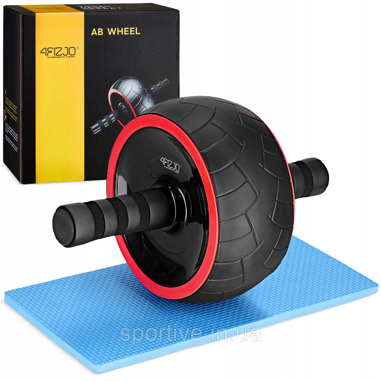 Ролик (гімнастичне колесо) для преса 4FIZJO Ab Wheel XL Black/Red (P-5907739312747)