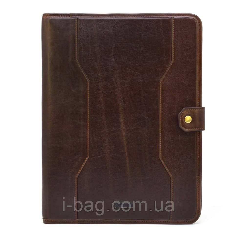 Шкіряна папка портфоліо відкритого типу з хлястиком формату А5 А4 TARWA GC-2141-4lx