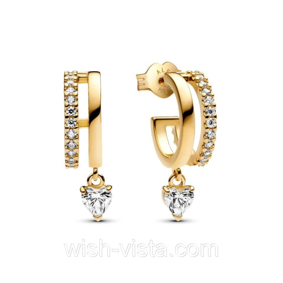 Сережки з підвісним серцем No Brand 263685C01 (2558256816), фото 1