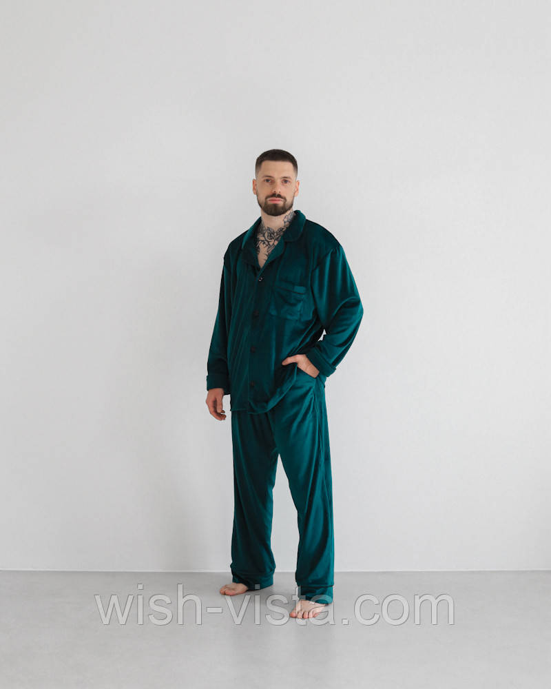 Піжама чоловіча модельєр 25974 46 Смарагдовий (15120), фото 1