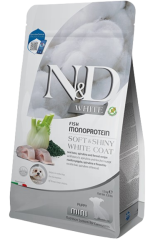 184490 Farmina N&D GF White Puppy Mini Сібас зі Спіруліною, 1,5 кг