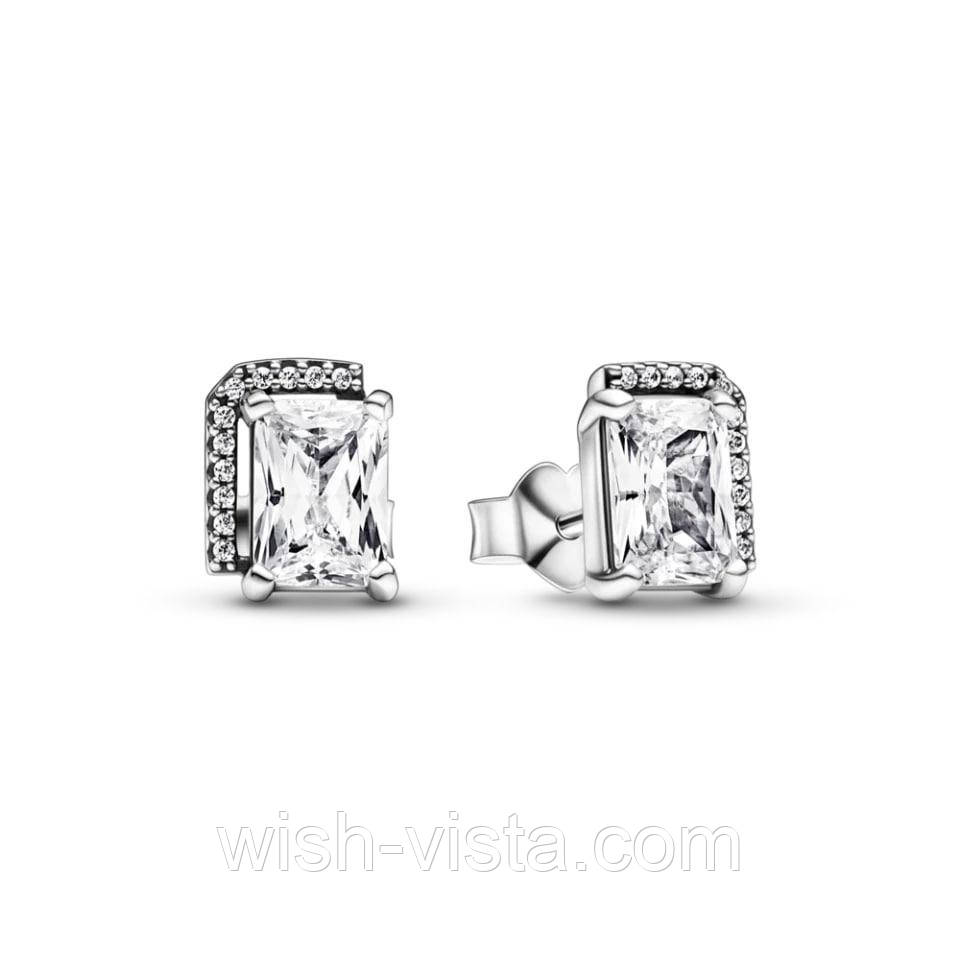 Сережки No Brand Блискучий прямокутник з ореолом 292380C01 (2556896809), фото 1