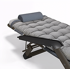 Розкладне крісло шезлонг | Сірий | навантаження до 150 кг | з матрасом і подушкою | LEOBRO LB-FCB-G1-GRY | для вдома, на дачі, або, фото 4