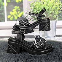 Босоніжки жіночі Башили чорні на об'ємній підошві 4941, фото 2