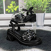 Босоніжки жіночі Башили чорні на об'ємній підошві 4941, фото 3