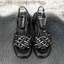 Босоніжки жіночі Башили чорні на об'ємній підошві 4941, фото 5