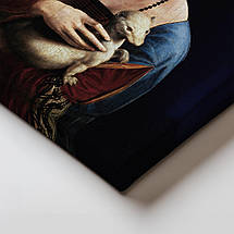 Картина на полотні "Леонардо да Вінчі, Пані з горностаєм, Leonardo da Vinci, Lady with an Ermine", 60×45см, фото 4