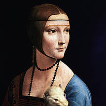 Картина на полотні "Леонардо да Вінчі, Пані з горностаєм, Leonardo da Vinci, Lady with an Ermine", 60×45см, фото 5
