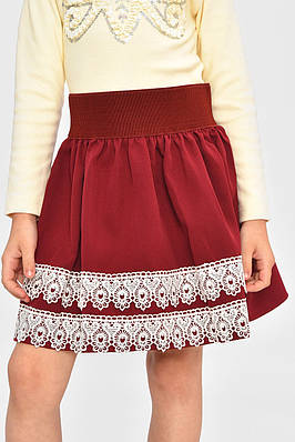 Спідниця дитяча для дівчинки бордового кольору р.116 201642T Безкоштовна доставка