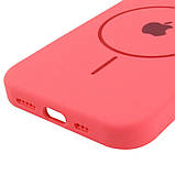 Чохол Silicone Case Full Protective (AA) with MagSafe для Apple iPhone 15 Plus (6.7") Кавуновий / Watermelon red, фото 6