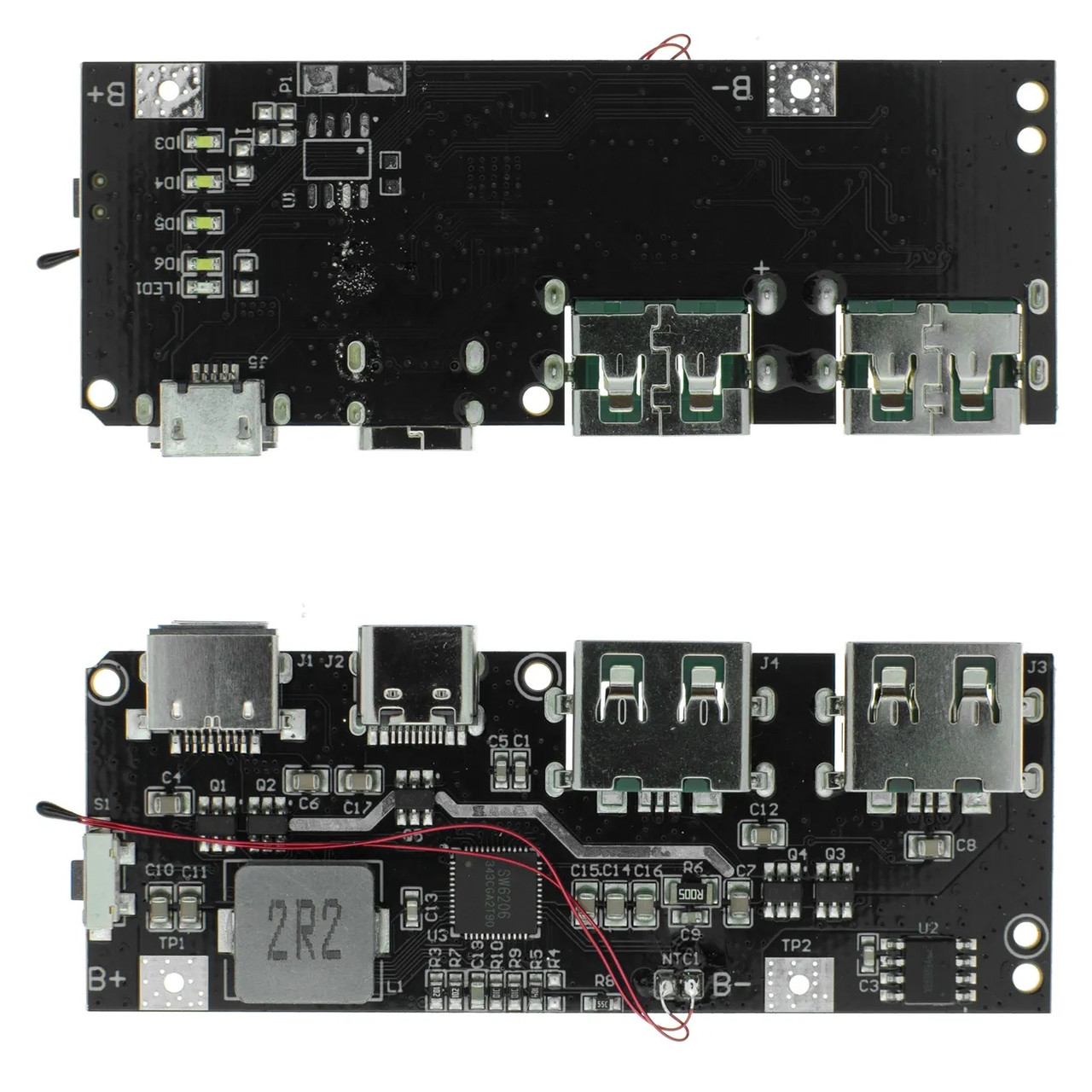 Плата для повербанка SW6206 2×USB-A, 1×USB-C, 1×MicroUSB, 1×Lightning, 25W, для Li-ion/Li-pol акумуляторів