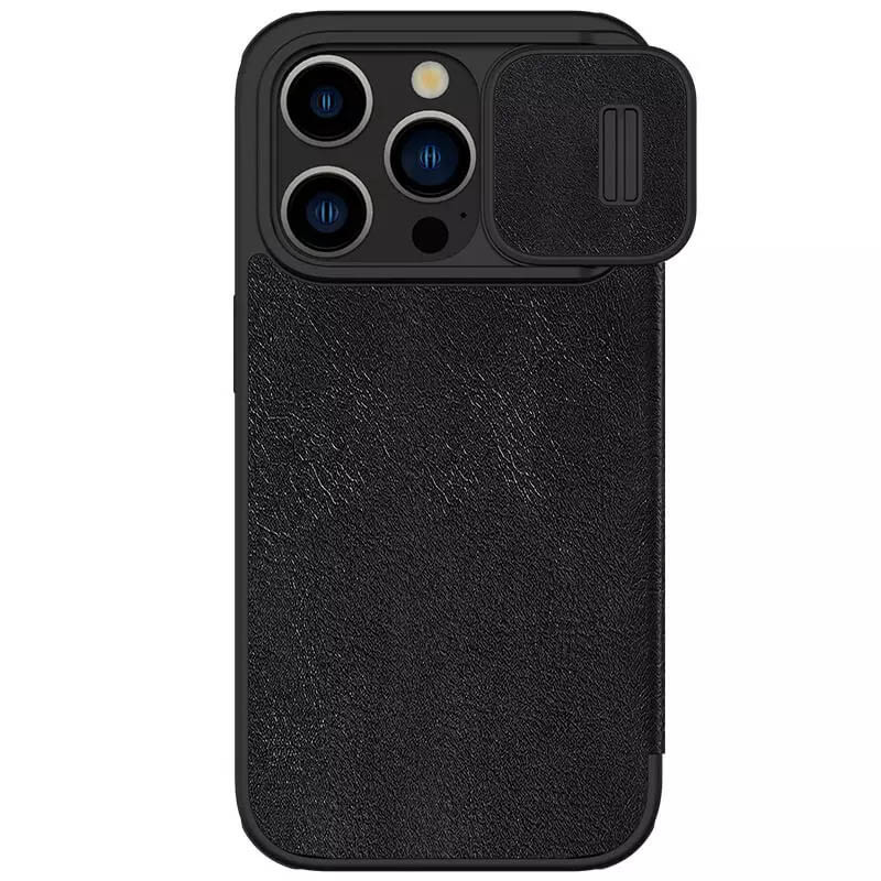 Шкіряний чохол-книжка Nillkin Qin Pro Camshield для Apple iPhone 15 Pro Max (6.7") Чорний