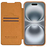 Шкіряний чохол-книжка Nillkin Qin Prop для Apple iPhone 16 Pro (6.3") Brown, фото 5