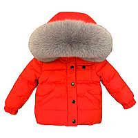 Куртка с серой опушкой 120см Красный (5518)