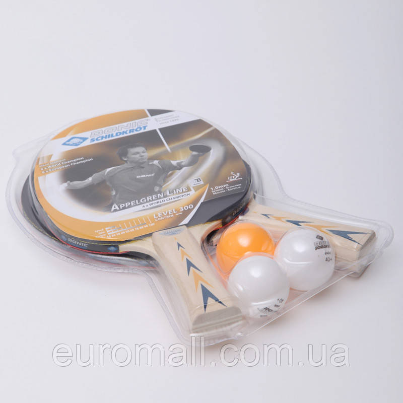 Набір для настільного тенісу DONIC 788634 2 ракетки 3 м'ячі, Розмір (EU) — 1SIZE