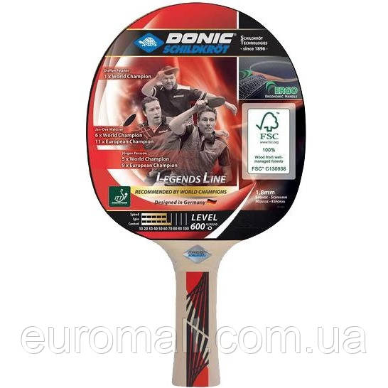 Ракетка для пінг-понгу Donic Legends 600 FSC 724416, Розмір (EU) — 1SIZE