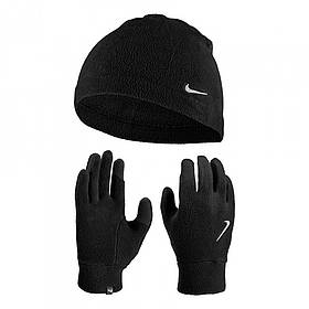 Зимовий набір аксесуарів Nike Fleece Hat And Glove Set чорний N.100.2578.082, Чорний, Розмір (EU) — S/M
