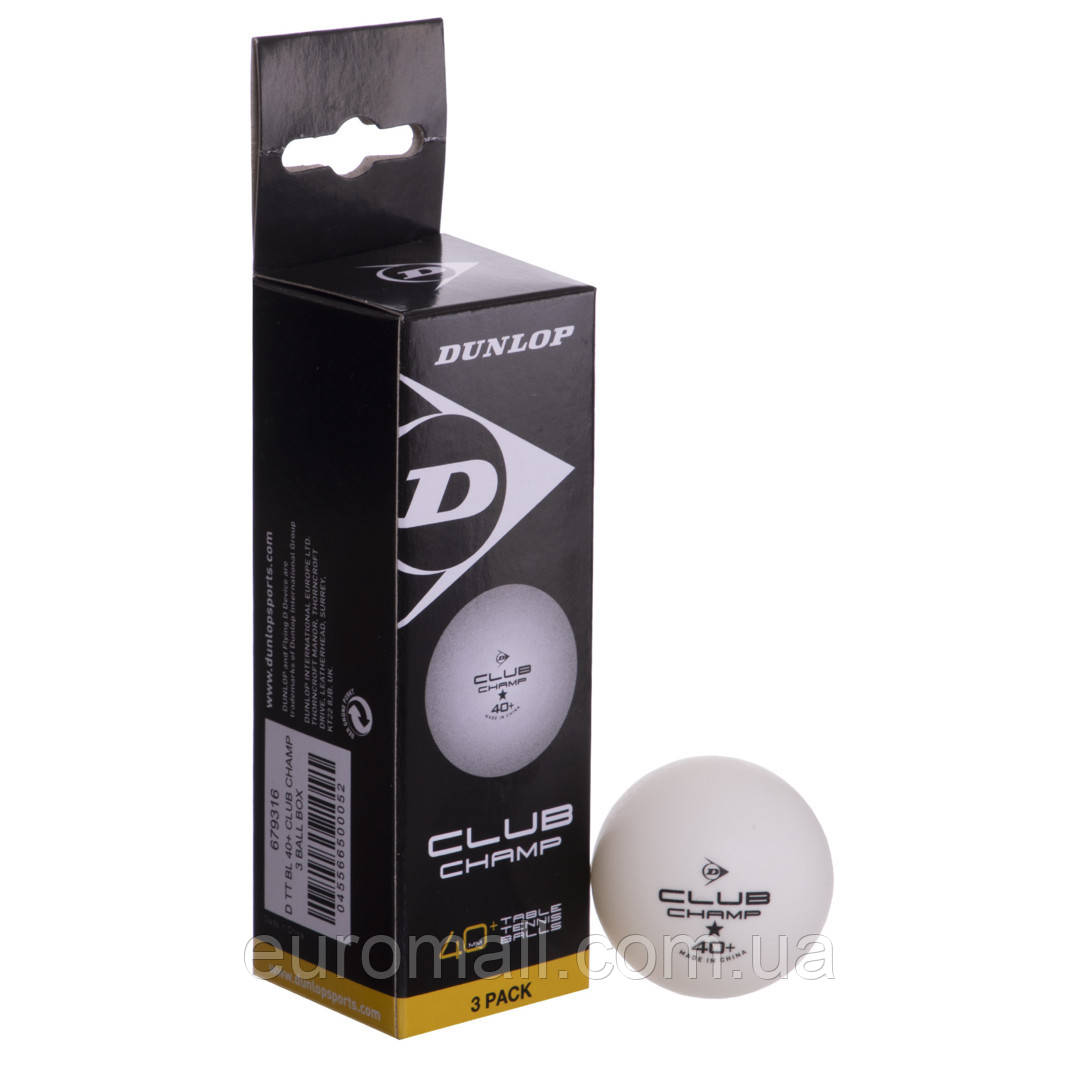 Кульки для настільного тенісу Dunlop MT-679320, Білий, Розмір (EU) — 1SIZE