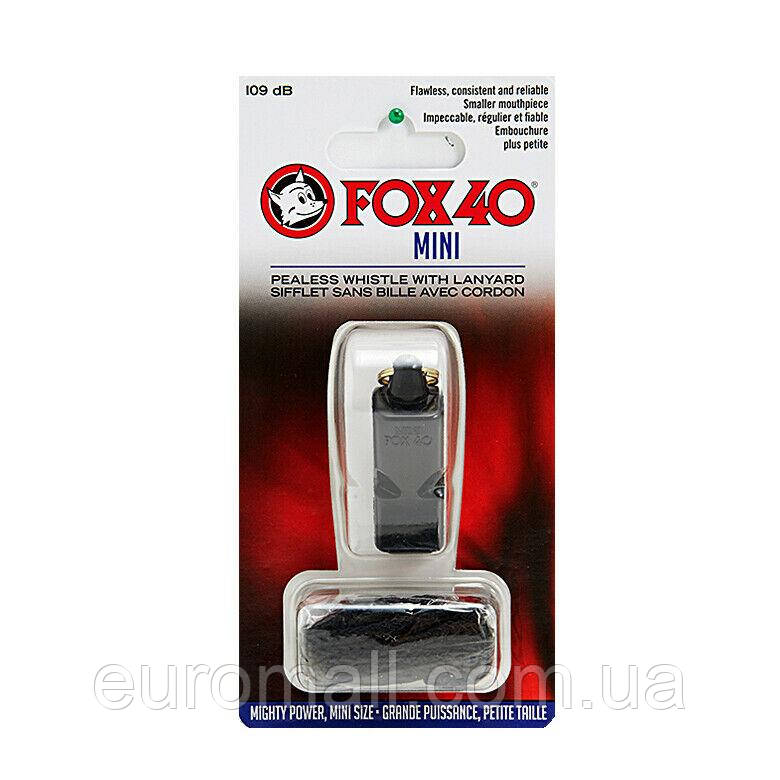 Свисток FOX 40 Original Whistle Mini Safety 9803-0008, Чорний, Розмір (EU) — 1SIZE