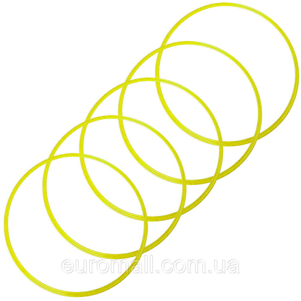 Кільця тренувальні Agility Sports Coordination Rings d-48 cm Pack 5 шт 228053, Жовтий, Розмір (EU) — 48 cm