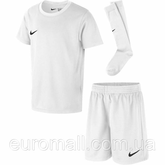 Ігровий комплект дитячий (футболка, шорті, гетри) NIKE CD2244-100, Білий, Розмір (EU) — 122 cm