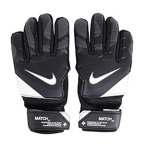Воротарські рукавиці підліткові Nike NK GK MATCH JR-HO23 чорно-білі FJ4864-011, Чорний, Розмір (EU) — 3