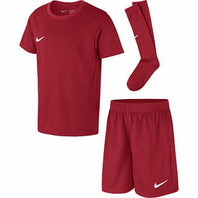 Ігровий комплект дитячий (футболка, шорті, гетри) NIKE CD2244-657, Червоний, Розмір (EU) — 122 cm