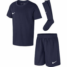 Комплект дитячої футбольної форми Nike JR Lk Dry Park 20 Kit Set CD2244-410, Темно-синій, Розмір (EU) — 102 cm