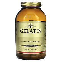Желатин, Gelatin, Solgar, 250 капсул