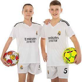 Дитяча футбольна форма REAL MADRID BELLINGHAM 5 домашня 2025 CO-4636, Білий, Розмір (EU) — 118 cm