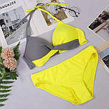 Жіночий літній роздільний купальник жовтого кольору., фото 5