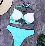 Роздільний пляжний купальник із пушапом блакитного кольору, фото 7