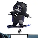Фігурка-слайдер в автомобілі L'Andre Sliding Cartoon Bear Ведмідь скейтер Cool Black, фото 4