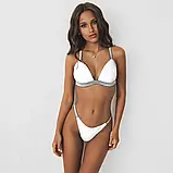 Роздільний купальник бікіні білого кольору з пушапом, фото 3