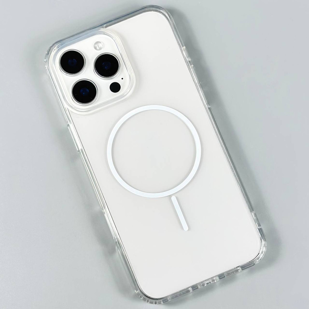 Прозорий чохол NEW Clear Case with MagSafe для iPhone 12/12 Pro White, фото 1