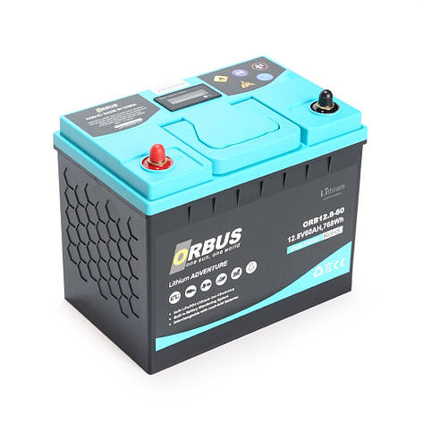 Акумуляторна батарея ORBUS LiFePO4 12,8V 60Ah,(30/80A 260x168x210 мм, 8kg, фото 1