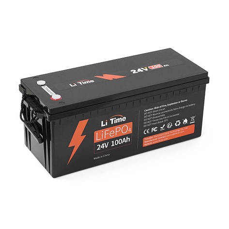 Акумуляторна батарея Li-TIME LiFePO4 25.6V 100Ач 2560Wh (100/100A) 532*207*215мм, фото 1