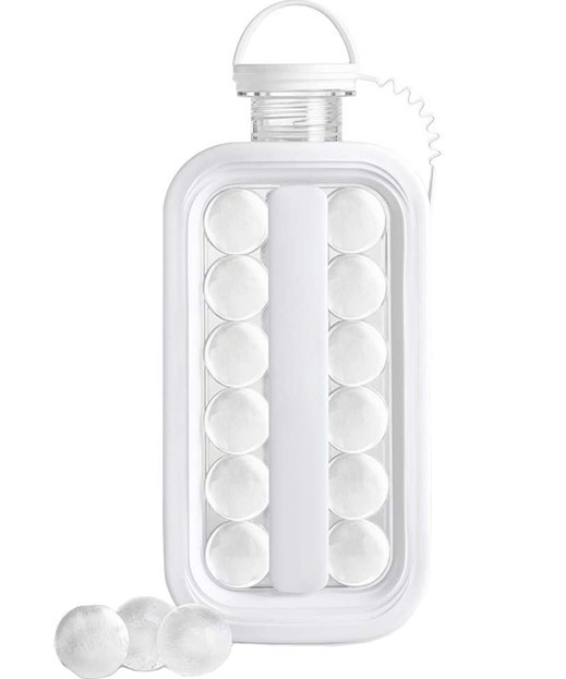 Форма для льоду ICE Cube Tray силіконова портативна портативна пляшка 2в1, фото 1