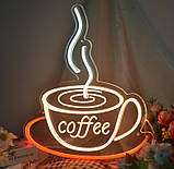 Неонова світлодіодна вивіска Кава Coffee Cup 38*34 см, фото 2