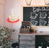 Неонова світлодіодна вивіска Кава Coffee Cup 38*34 см, фото 6