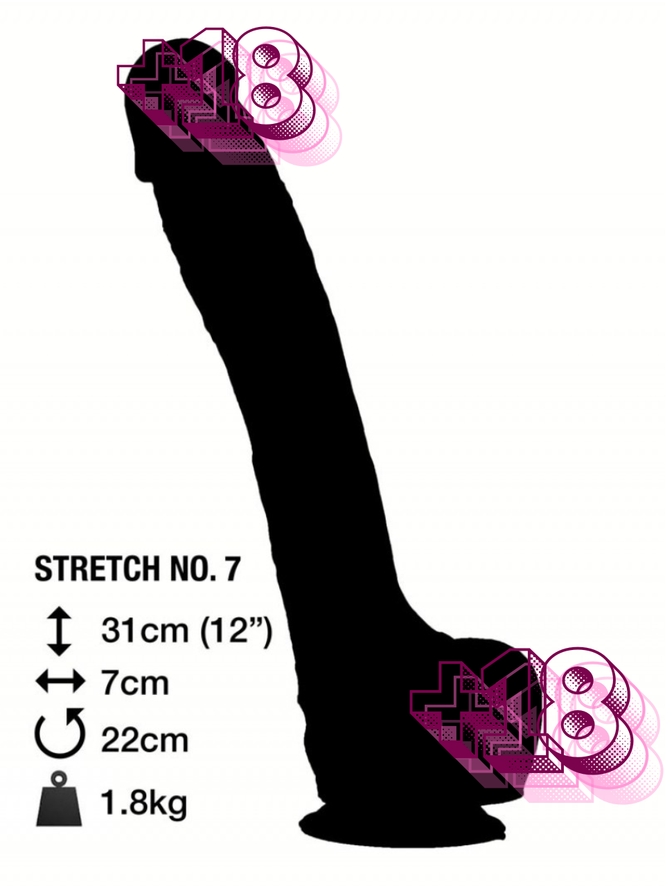 Ділдо на присосці 31см Stretch №7 Англія