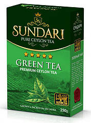 Чай зелений листовий цейлонський преміум Sundari Green Premium Ceylon Tea 250 грамів